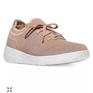 NIB Fitflop Blush SUPER-Q Knit Slip-On Laced Sneakers
